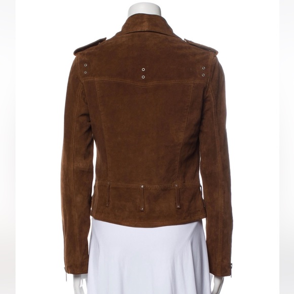 All Saints Plait Western Biker Suede Jacket-Women's US 6 - Picture 5 of 16